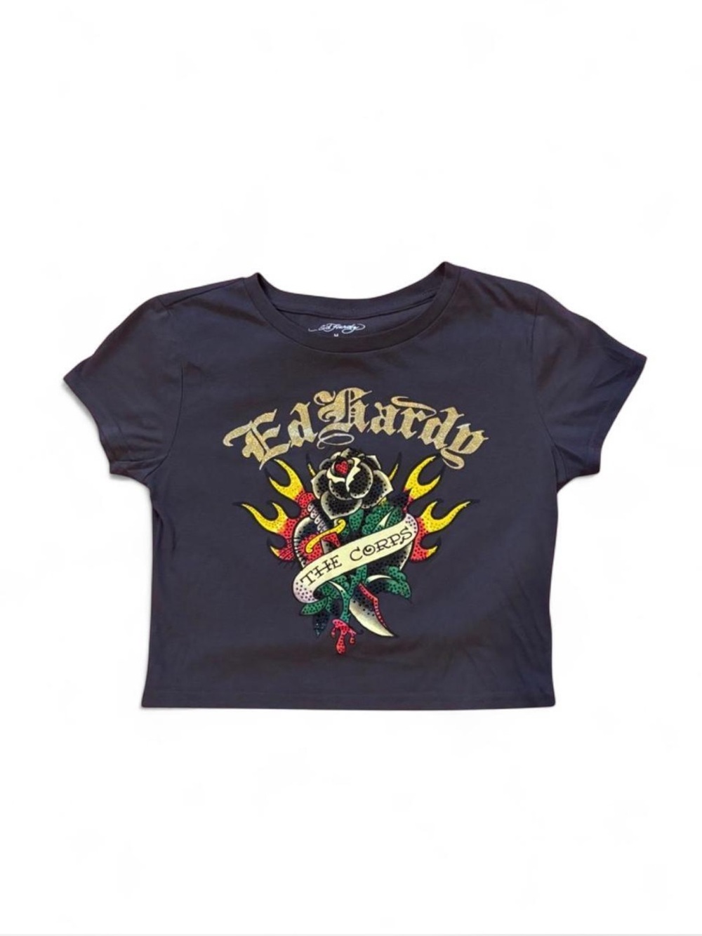 🕸️Ed Hardy black cropped baby tee🕸️